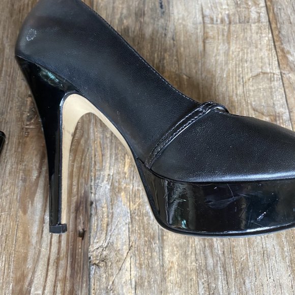 Enzo‎ Angiolini Black Leather Heels Size 6 - Picture 5 of 7